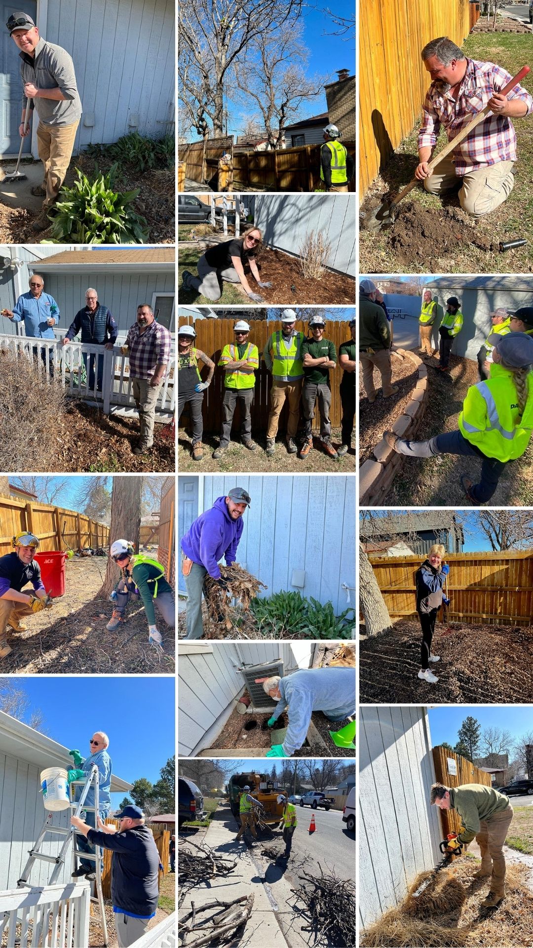Volunteers working on Lawn